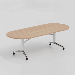 可摺疊可移動橢圓形簡約培訓桌/會議桌